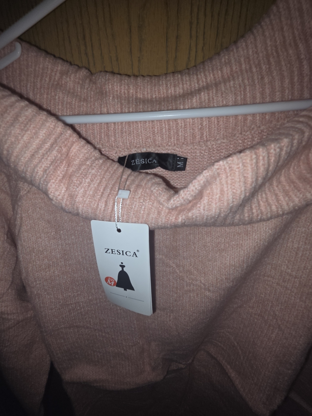 ZESICA Women's Pink Cowl Neck Sweater